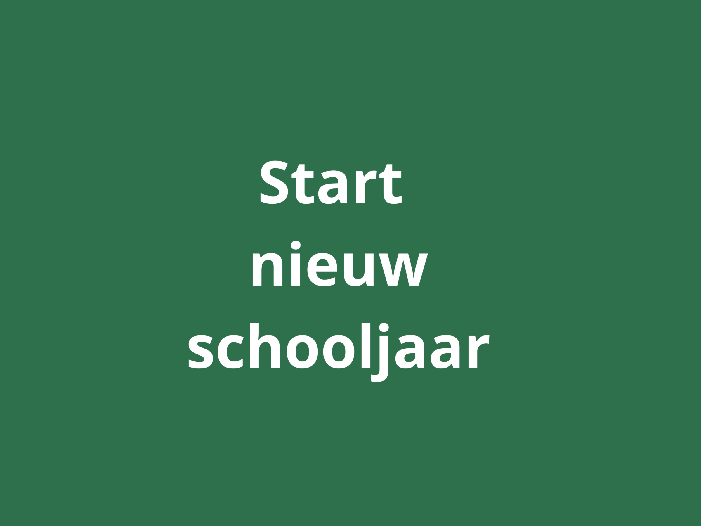 Start nieuw schooljaar